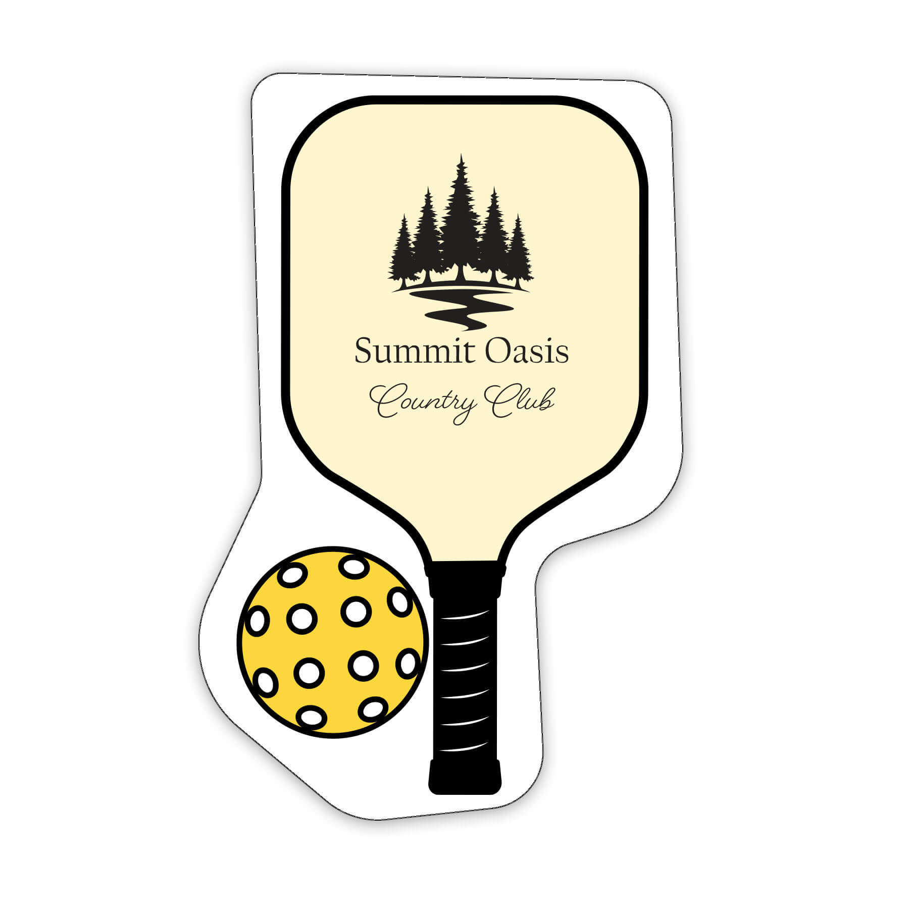 PICKLEBALL1-35  - Pickleball Shaped NoteKeeper™ Magnet 35 Mil                      